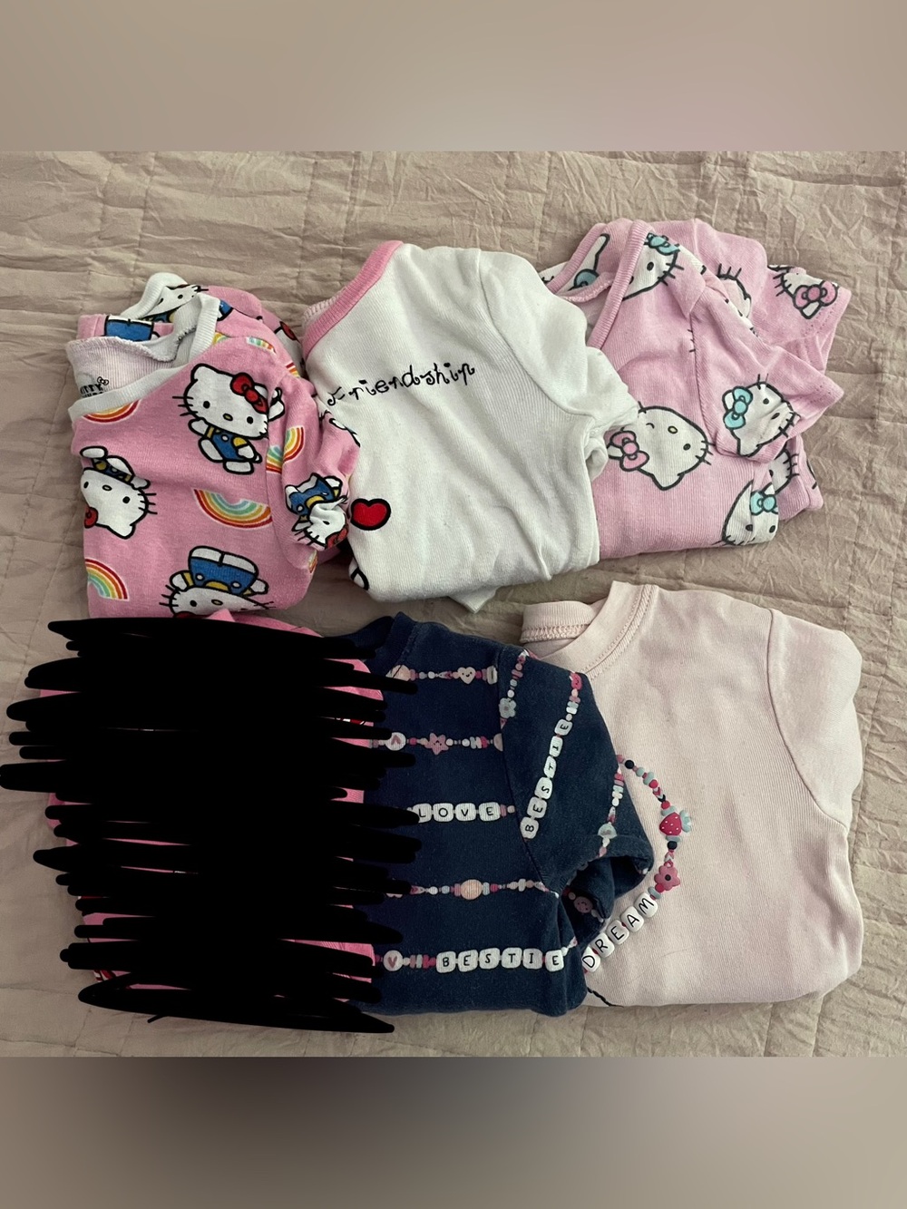BUNDLE 5 toddler girl PJ sets hello kitty and carter’s